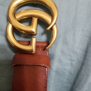 Authentic Gucci GG Marmont Brown Leather Belt